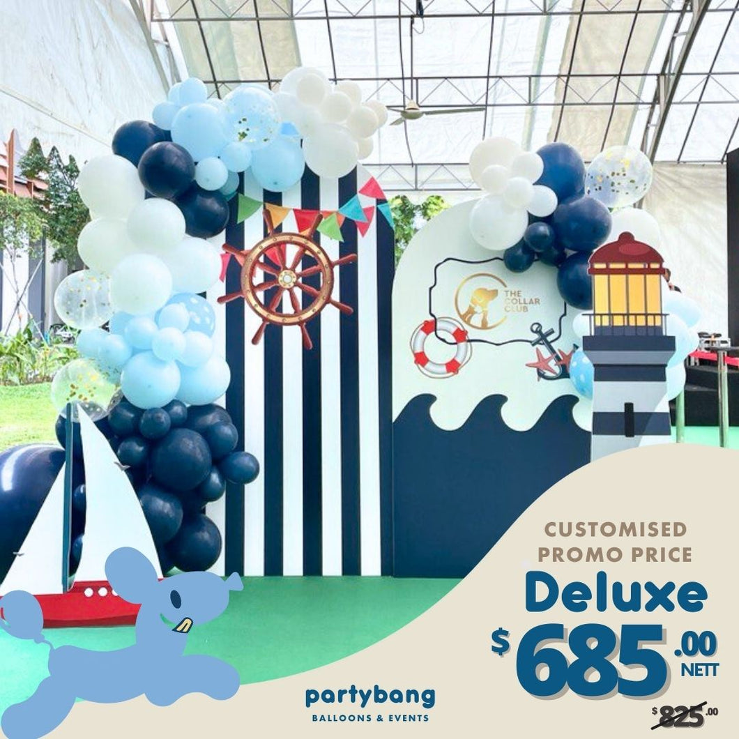 [Enquiry Form] Customised Birthday Theme Foamboard Backdrop Set-up with Balloon Garland Deluxe Set